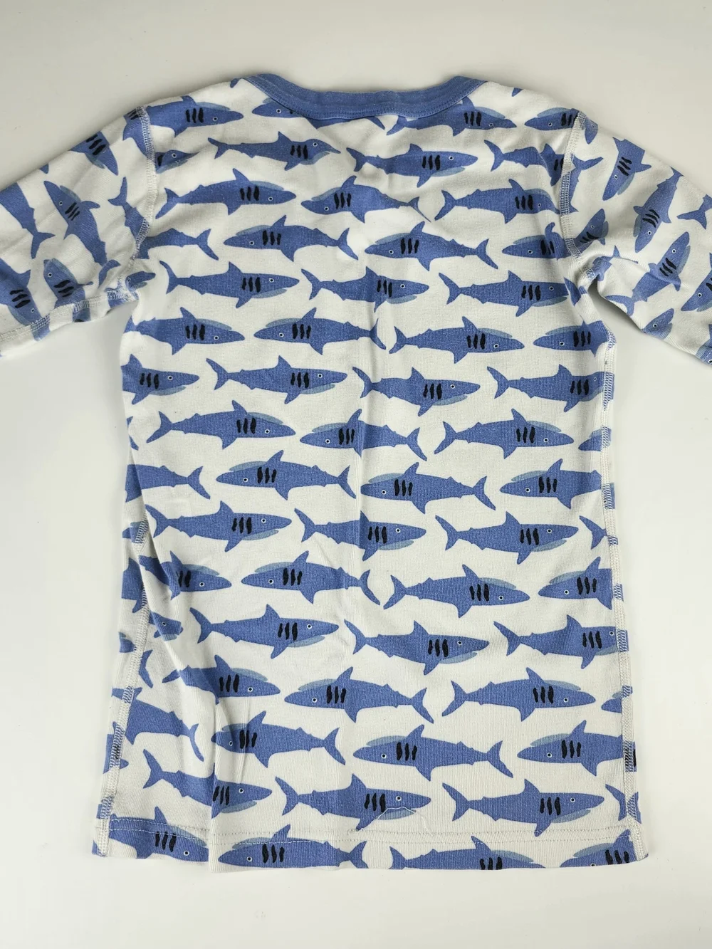 Hanna Andersson Blue and White Shark Print Pajama Set